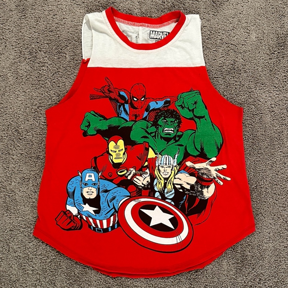 Marvel Avengers  Spiderman Hulk Iron Man Thor Captain America Muscle Tee Shirt